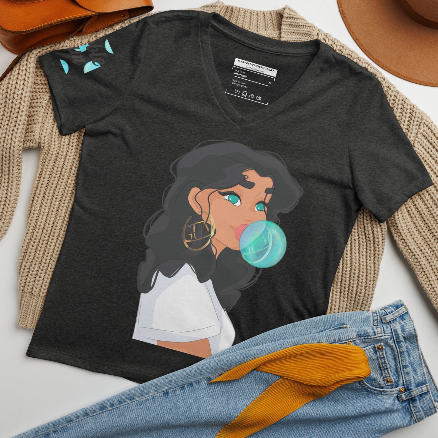 Bubble Gum - Lockeres T-Shirt -   Shirts,Top #