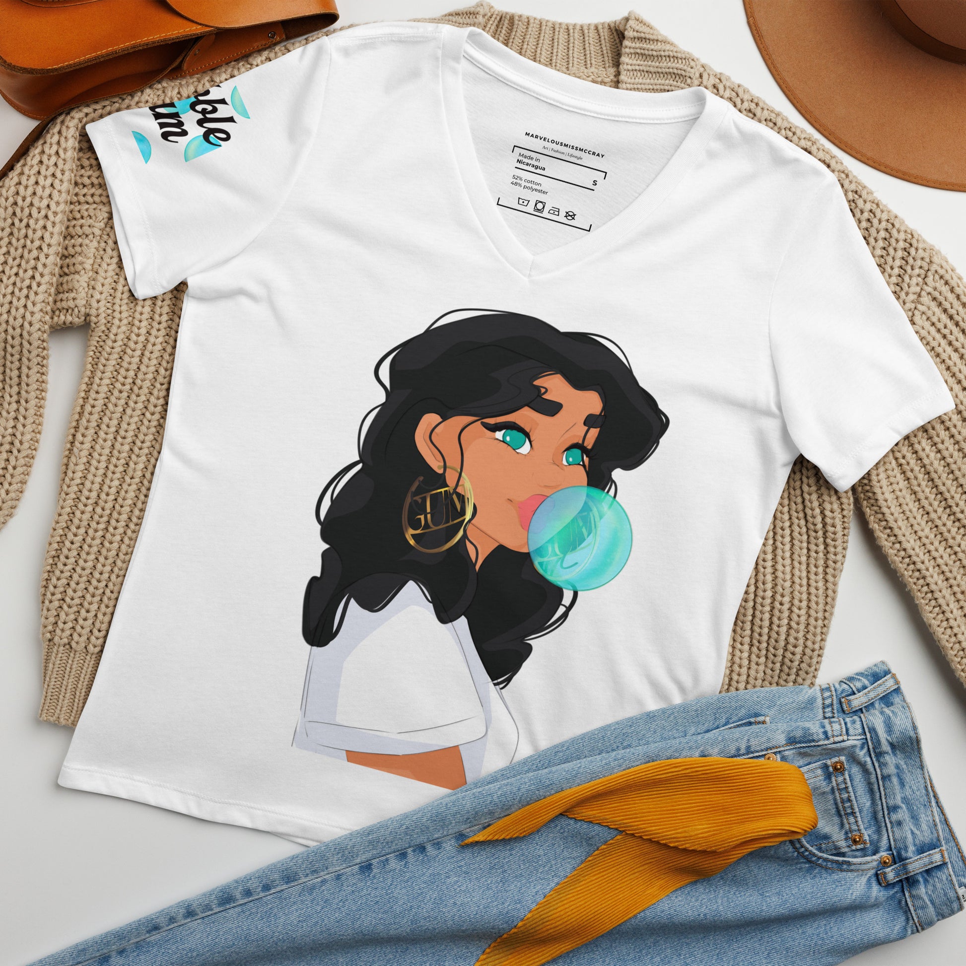 Bubble Gum - Lockeres T-Shirt -   Shirts,Top #