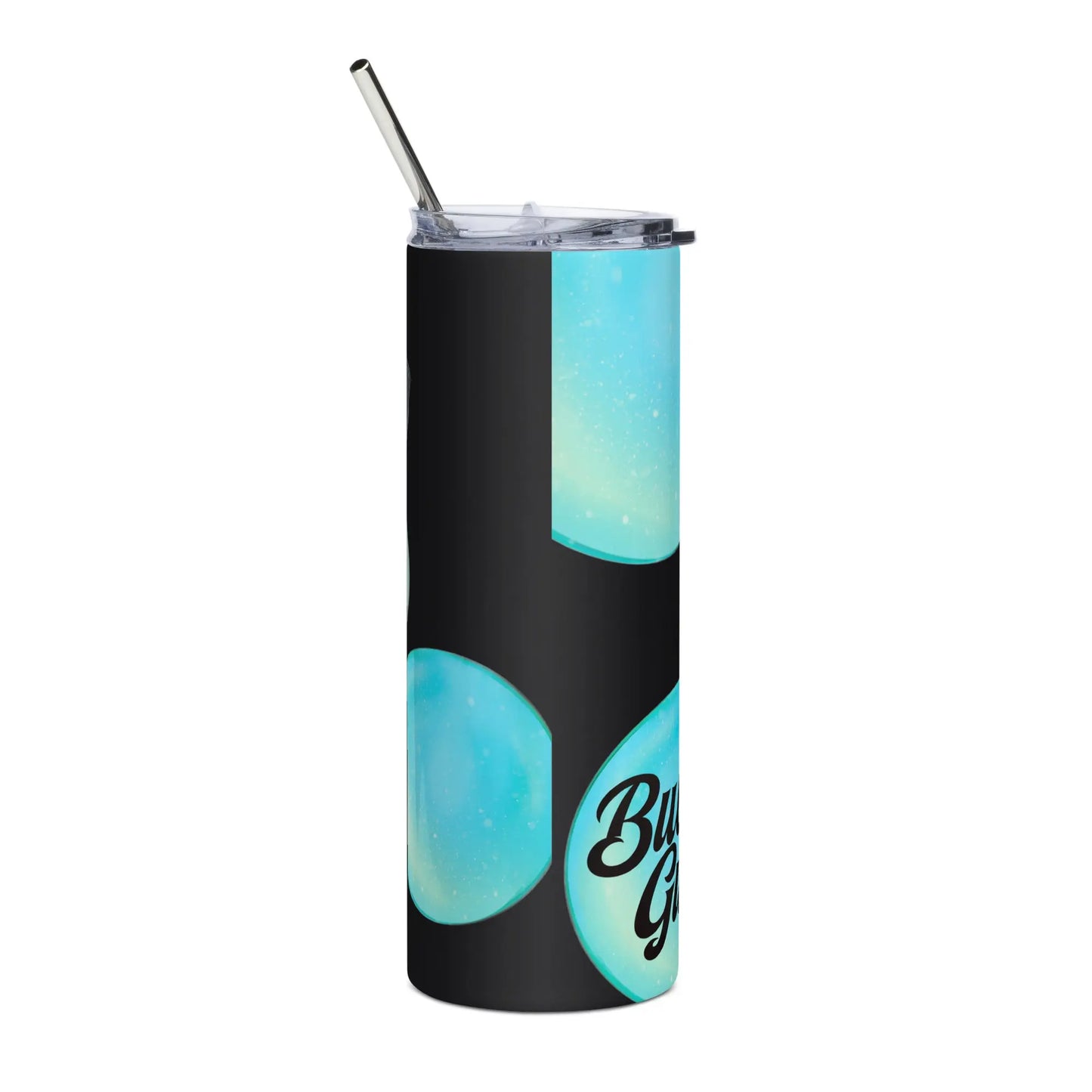 Bubble Gum - Steel Cup -   Reisebecher mit Henkel, Edelstahl Trinkflasche mit Strohhalm #