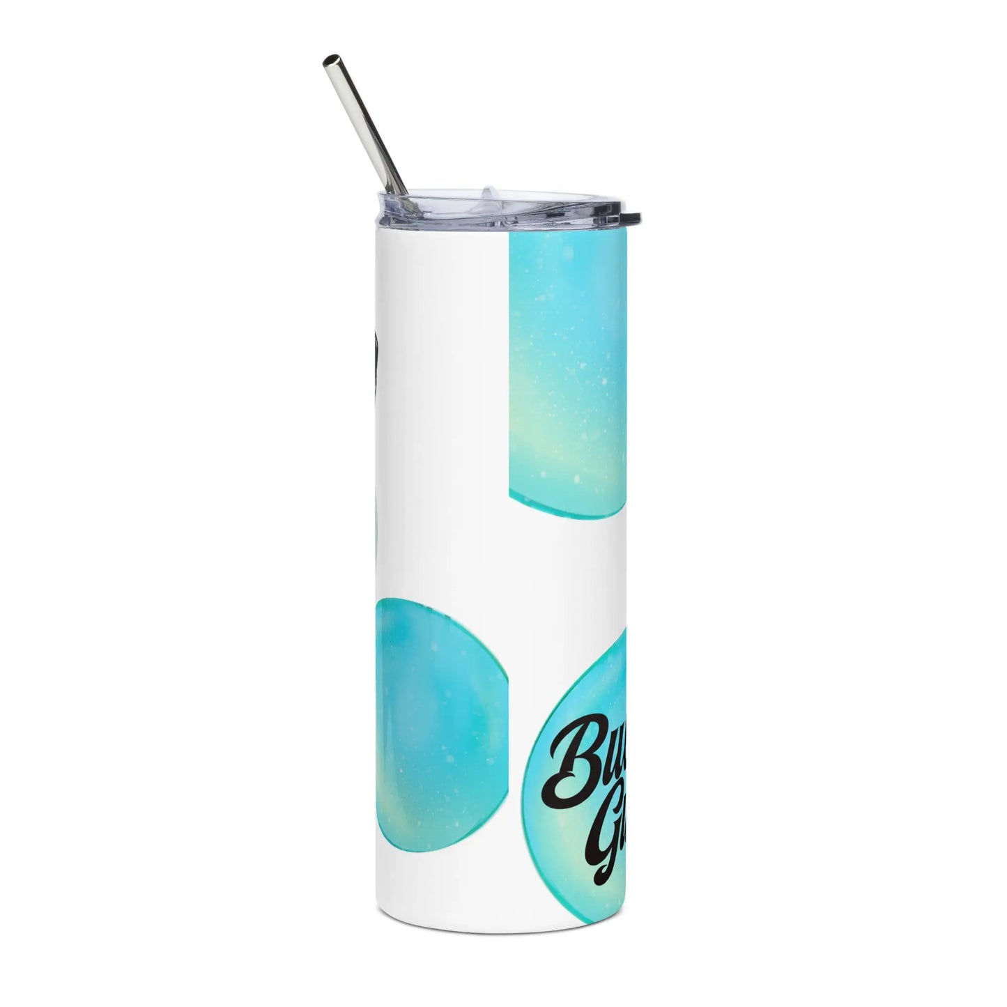 Bubble Gum - Steel Cup -   Reisebecher mit Henkel, Edelstahl Trinkflasche mit Strohhalm #