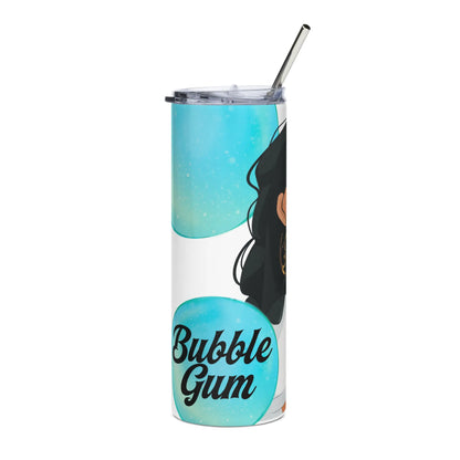 Bubble Gum - Steel Cup -   Reisebecher mit Henkel, Edelstahl Trinkflasche mit Strohhalm #
