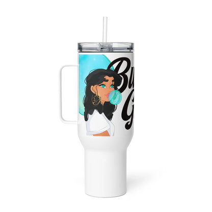 Bubble Gum - Tumbler -   Reisebecher mit Henkel, Edelstahl Trinkflasche mit Strohhalm #