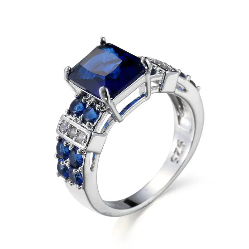 Copper Inlaid Zircon Punk Color Copper Ring -   0 #