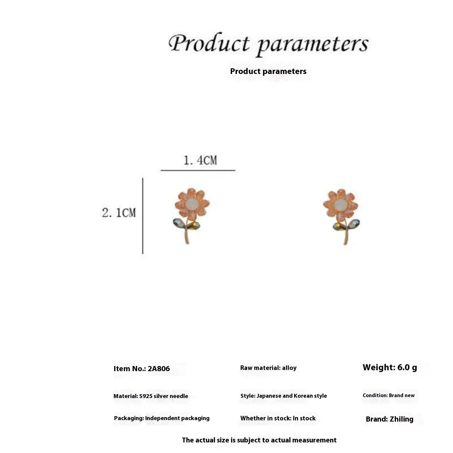 Crystal Petal Earrings For Women Minimalist Design -   0 #