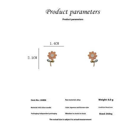 Crystal Petal Earrings For Women Minimalist Design -   0 #