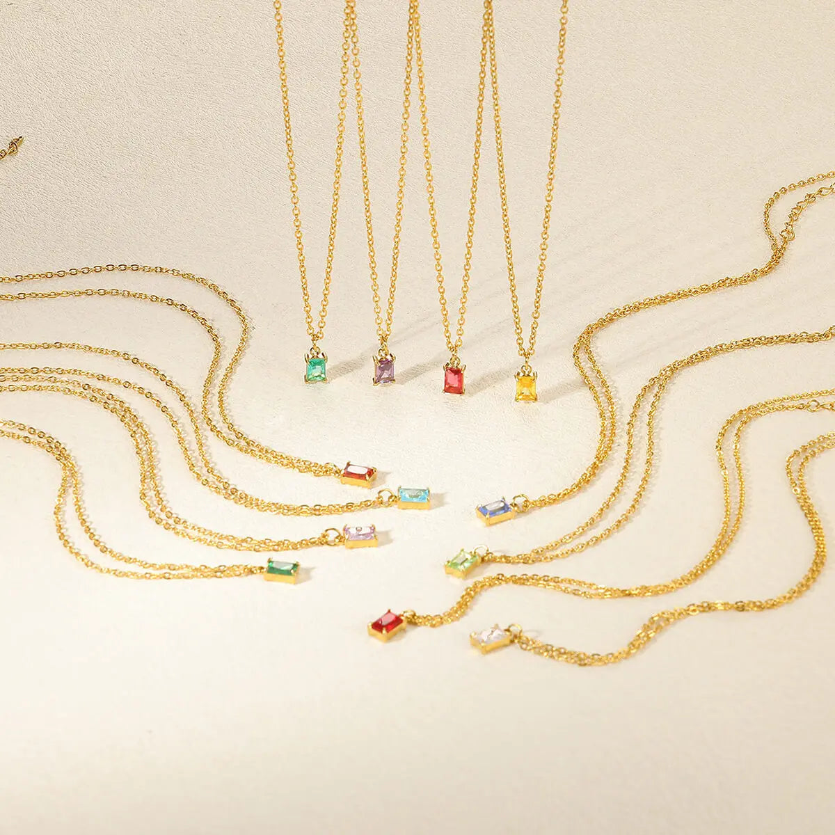 Ins December Birthday Stone Pendant Clavicle Chain Female Stainless Steel Simple -   0 #