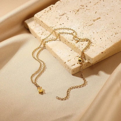 Ins December Birthday Stone Pendant Clavicle Chain Female Stainless Steel Simple -   0 #
