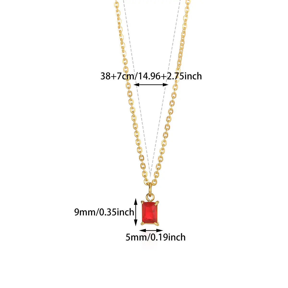 Ins December Birthday Stone Pendant Clavicle Chain Female Stainless Steel Simple -   0 #