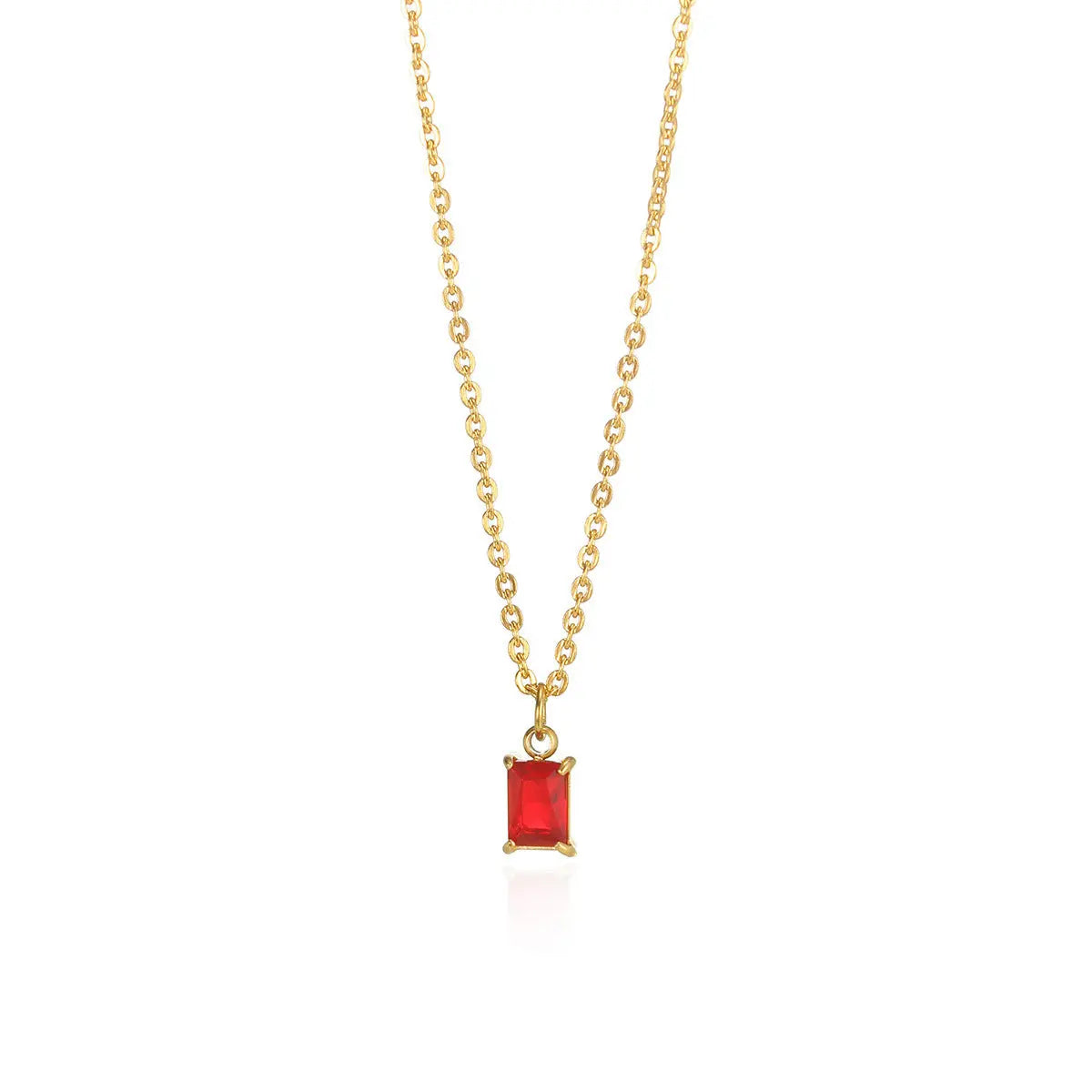 Ins December Birthday Stone Pendant Clavicle Chain Female Stainless Steel Simple -   0 #