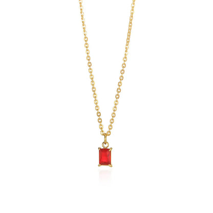 Ins December Birthday Stone Pendant Clavicle Chain Female Stainless Steel Simple -   0 #