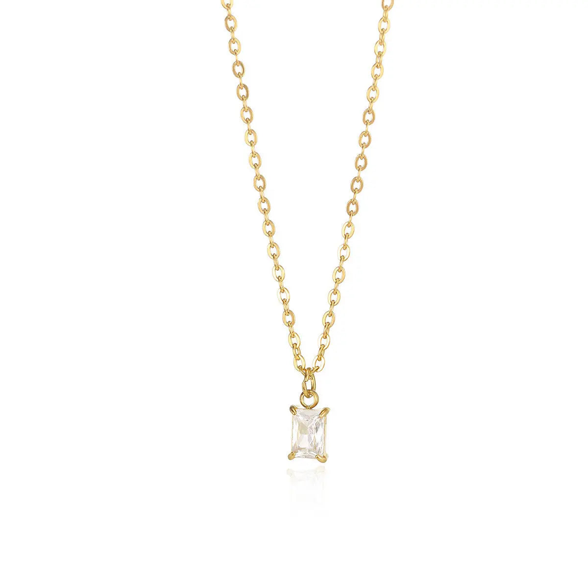 Ins December Birthday Stone Pendant Clavicle Chain Female Stainless Steel Simple -   0 #