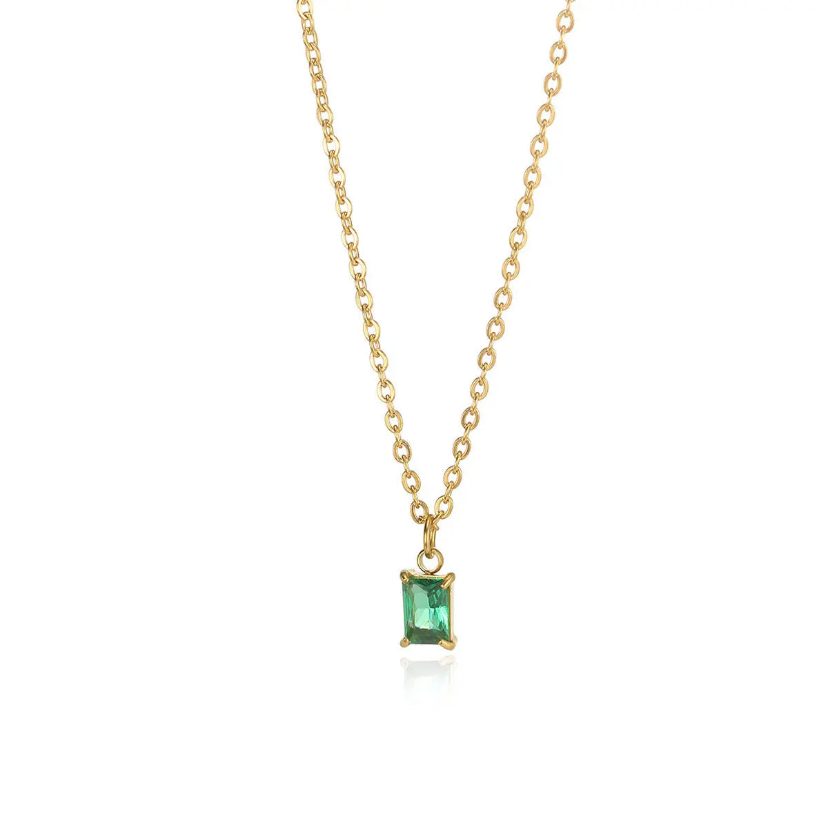 Ins December Birthday Stone Pendant Clavicle Chain Female Stainless Steel Simple -   0 #