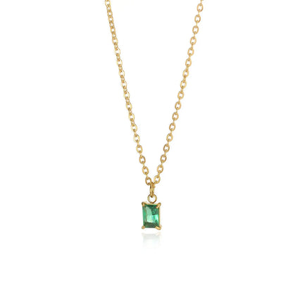 Ins December Birthday Stone Pendant Clavicle Chain Female Stainless Steel Simple -   0 #