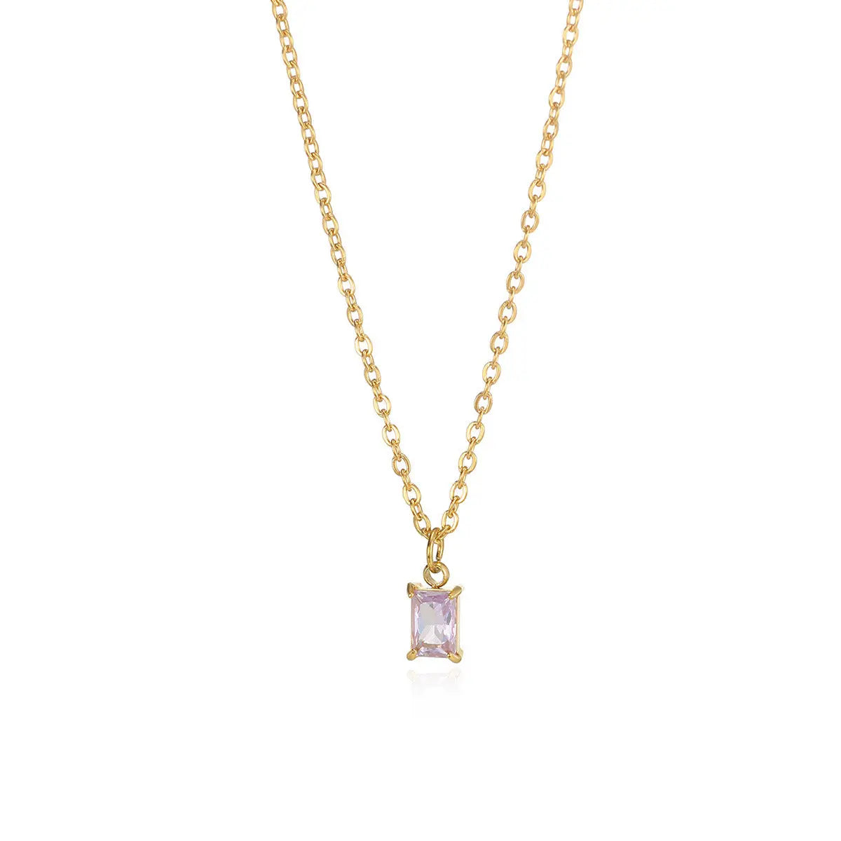 Ins December Birthday Stone Pendant Clavicle Chain Female Stainless Steel Simple -   0 #