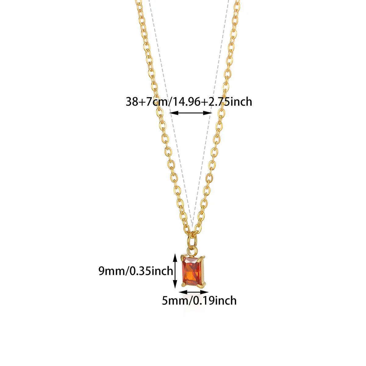 Ins December Birthday Stone Pendant Clavicle Chain Female Stainless Steel Simple -   0 #