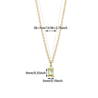 Ins December Birthday Stone Pendant Clavicle Chain Female Stainless Steel Simple -   0 #
