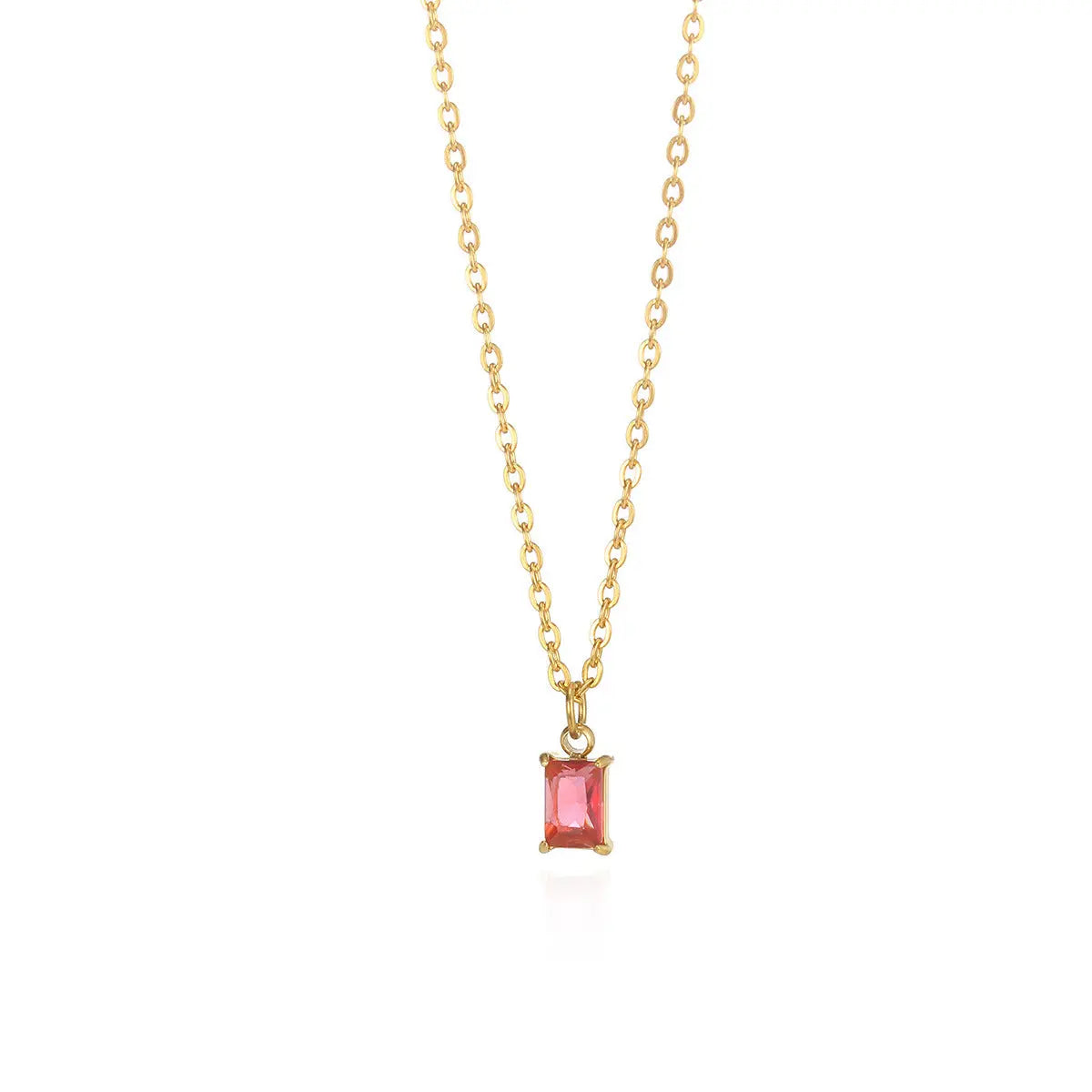 Ins December Birthday Stone Pendant Clavicle Chain Female Stainless Steel Simple -   0 #