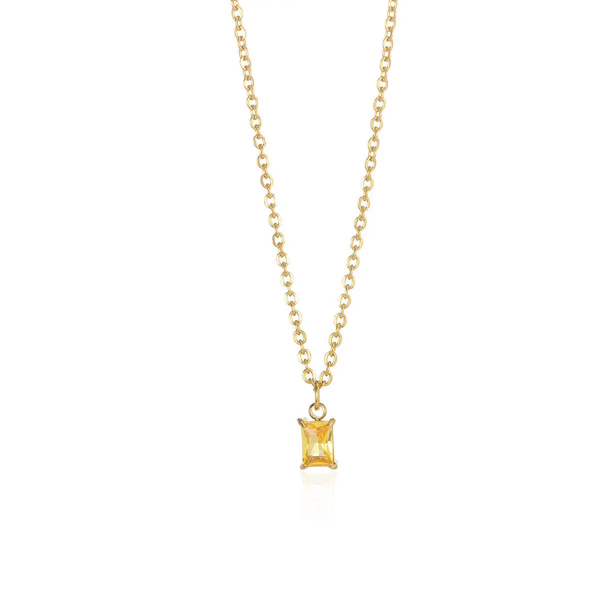 Ins December Birthday Stone Pendant Clavicle Chain Female Stainless Steel Simple -   0 #