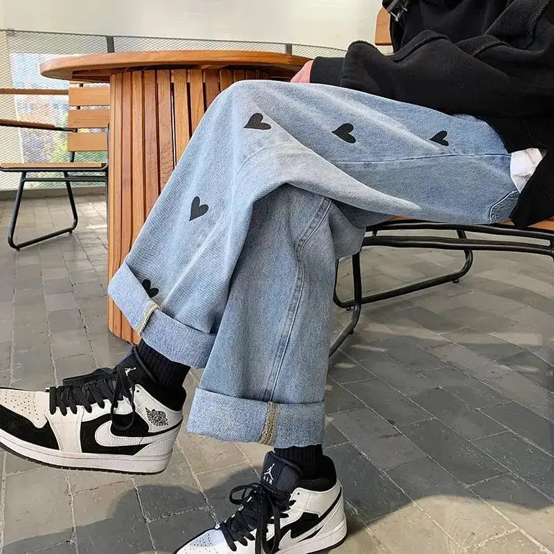 "Hearts" - Straight Jeans -   Jeans #