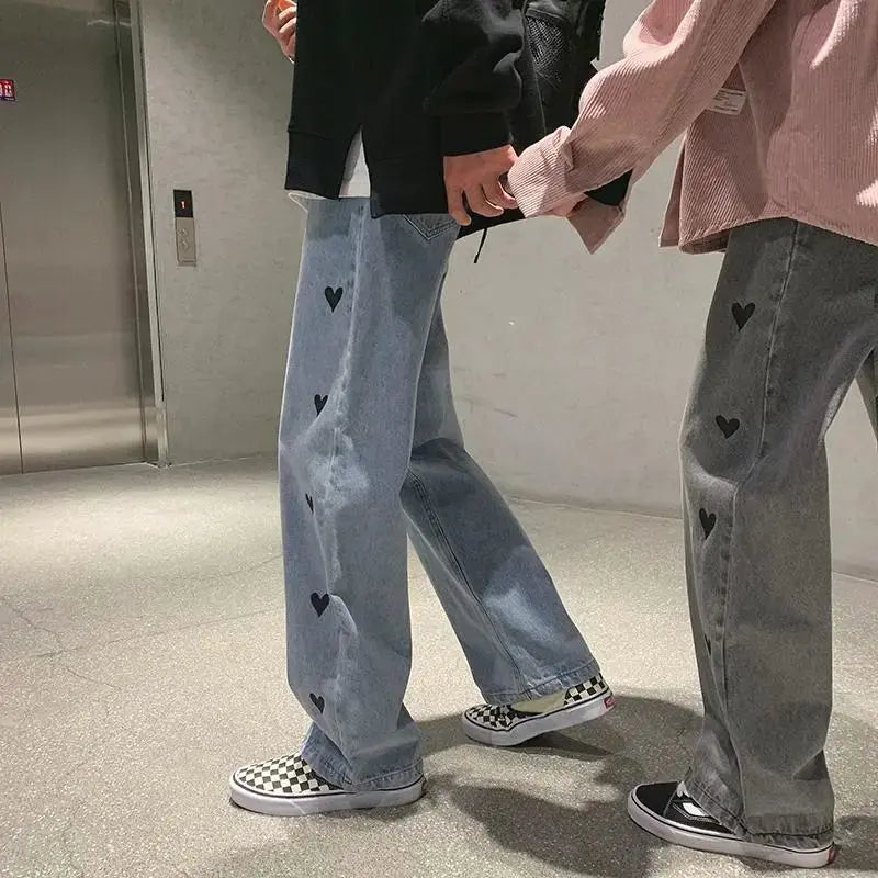 "Hearts" - Straight Jeans -   Jeans #