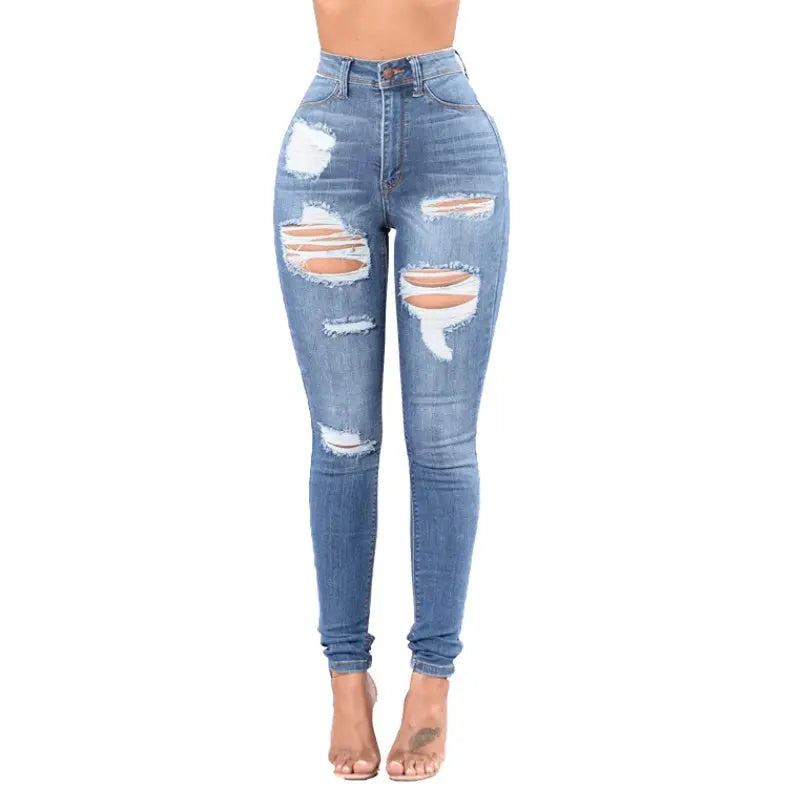 High Waist Ripped Jeans -   Jeans #