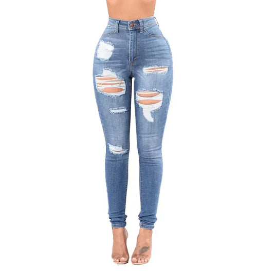 High Waist Ripped Jeans -   Jeans #