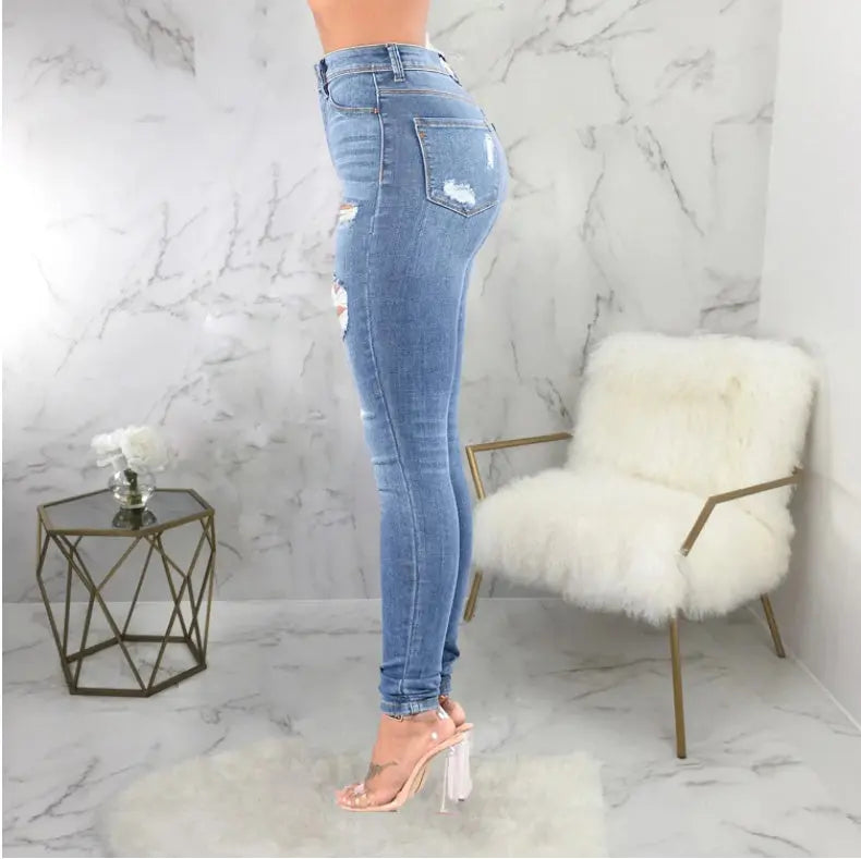 High Waist Ripped Jeans -   Jeans #