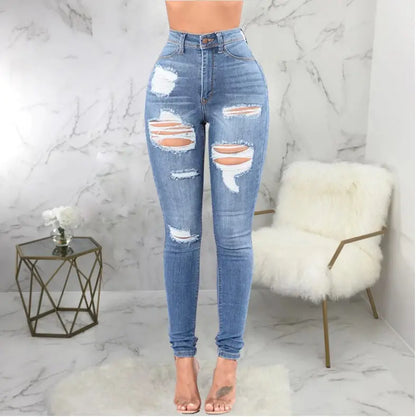 High Waist Ripped Jeans -   Jeans #