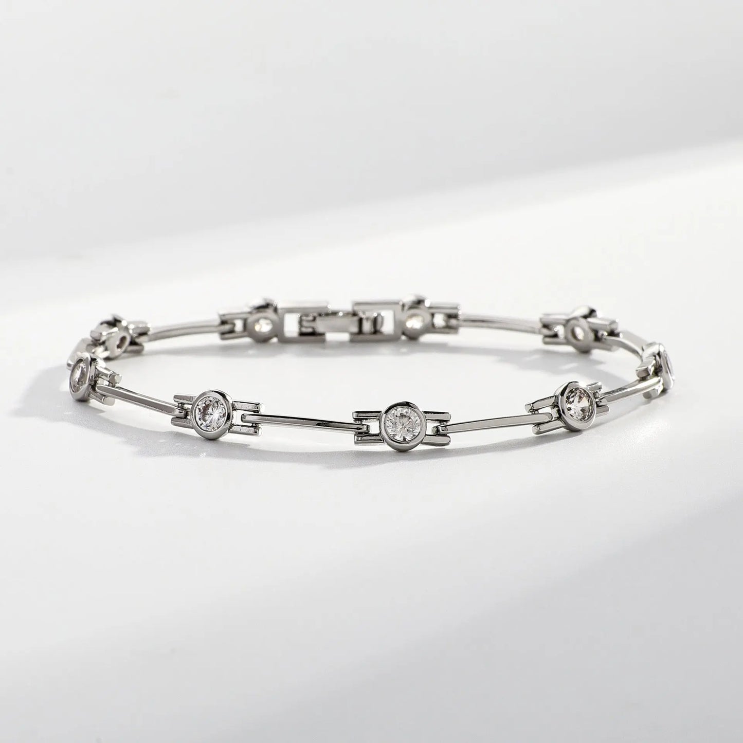 Inlaid Zirconium Bracelet -   0 #