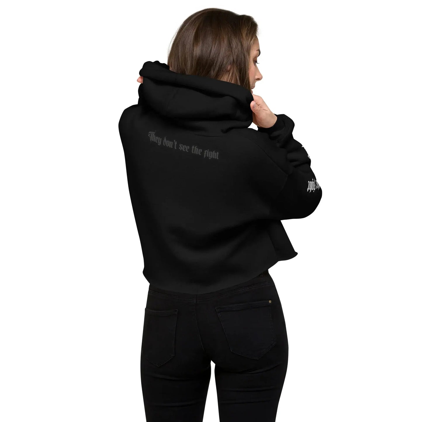 Invisible Fight - Crop Hoodie -    #