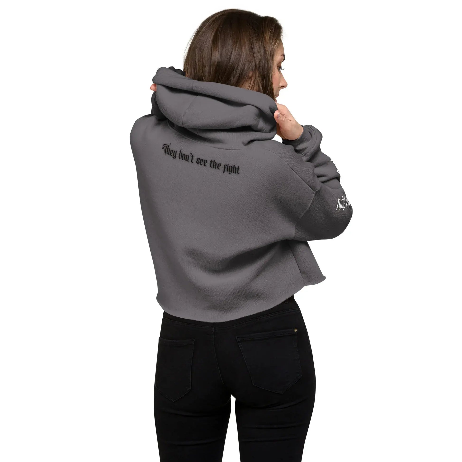 Invisible Fight - Crop Hoodie -    #