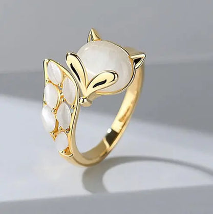 Cute Little Fox Special-interest Design Light Luxury Open Ring -   0 #