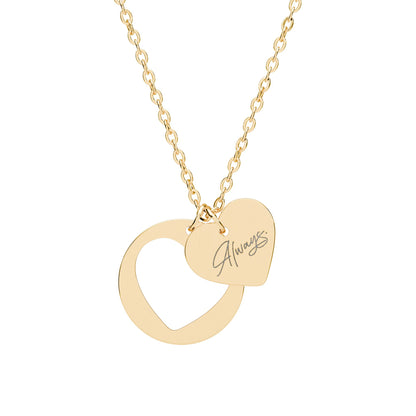 “Love Massage” Heart Cutout Necklace