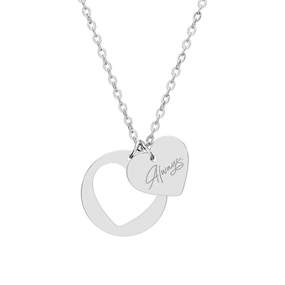 “Love Massage” Heart Cutout Necklace