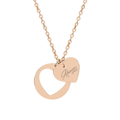 “Love Massage” Heart Cutout Necklace