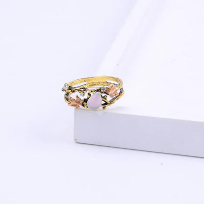 Vintage Fashion Golden Branch Maple Leaf Ring Retro Creative Women's -   Schmuck #