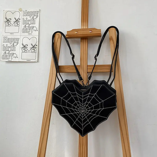 Sweet Girl Cool Hot Wind Love Bat Messenger Bag Personality Spider Web