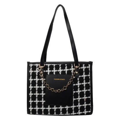 Large Capacity Plaid Tote Fashion All-matching - Marvelous Miss McCray