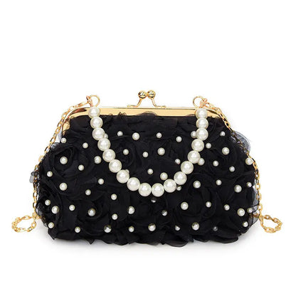 Women's Dinner Flower Clipped Button Shell Bag - Marvelous Miss McCray