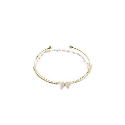 Gentle Sweet Butterfly Bracelet Pearl -   0
