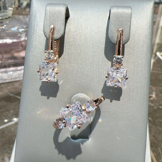 Square Zircon Exquisite Ear Clip Ring