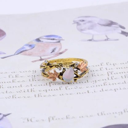 Vintage Fashion Golden Branch Maple Leaf Ring Retro Creative Women's - Marvelous Miss McCray