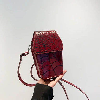 Personalized Niche Design Spider Printed Shoulder Bag Western Style Messenger Bag - Marvelous Miss McCray