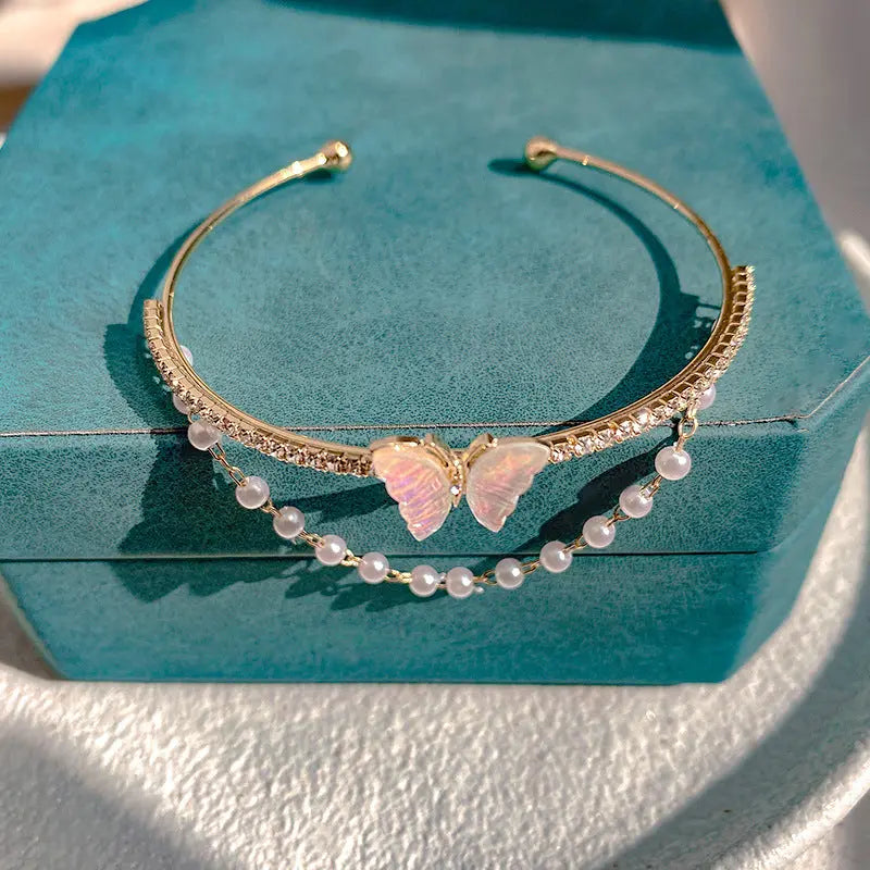 Gentle Sweet Butterfly Bracelet Pearl