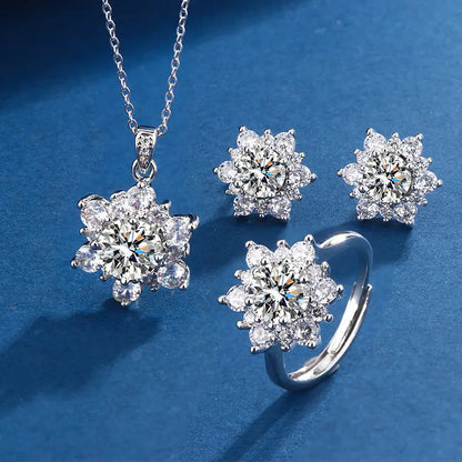 SUNFLOWER Necklace Suit Micro-inlaid Full Diamond -   Schmuck #