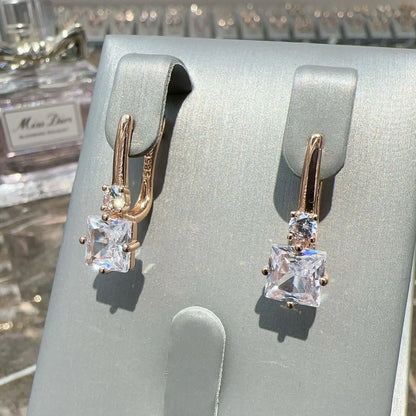 Square Zircon Exquisite“ Ohrclips -   Schmuck #