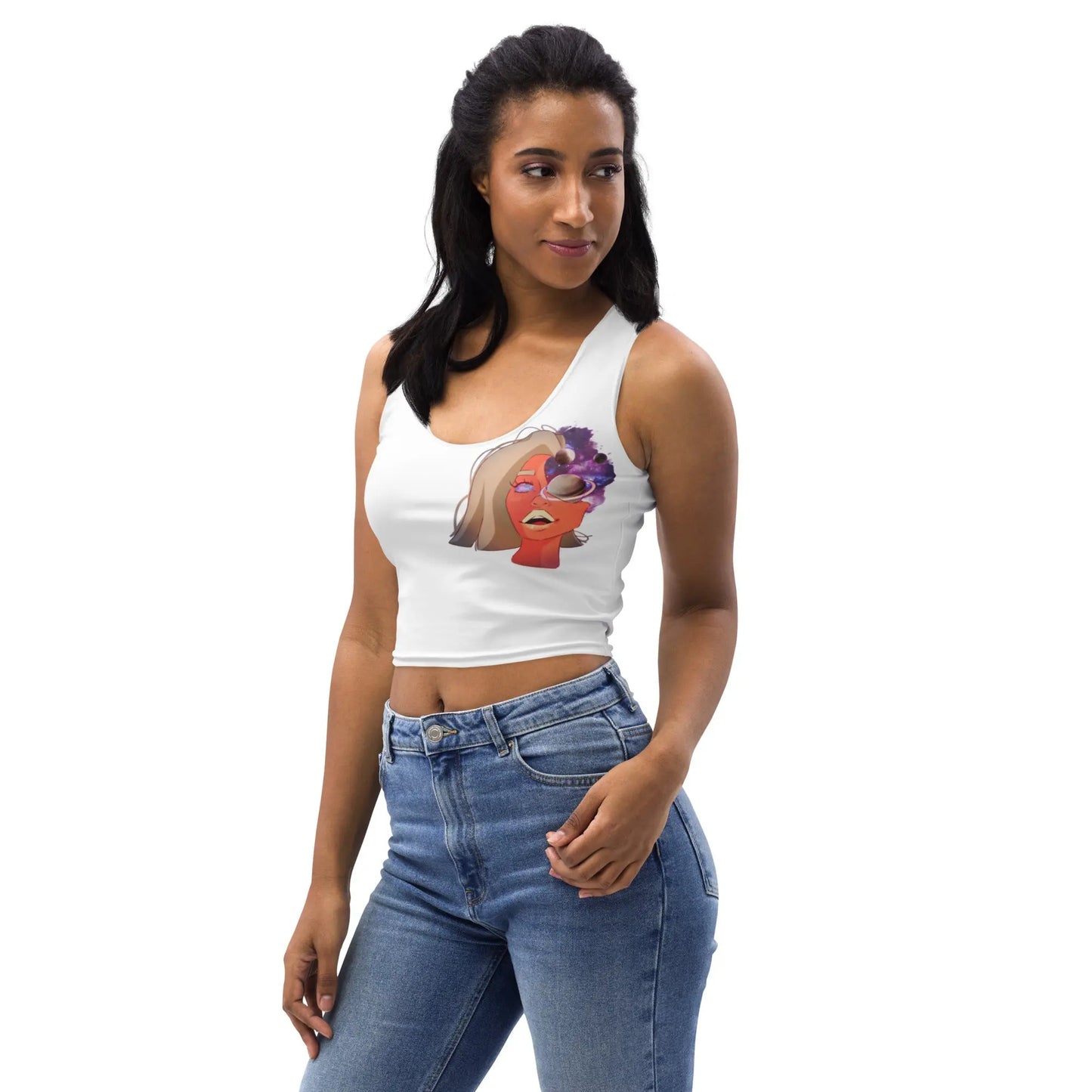 Overthinker - figurbetontes Crop Top -   T-Shirts, Tank-Tops, Shirts mit 3/4-Ärmeln, Langarmshirts, Poloshirts, Crop-Tops #