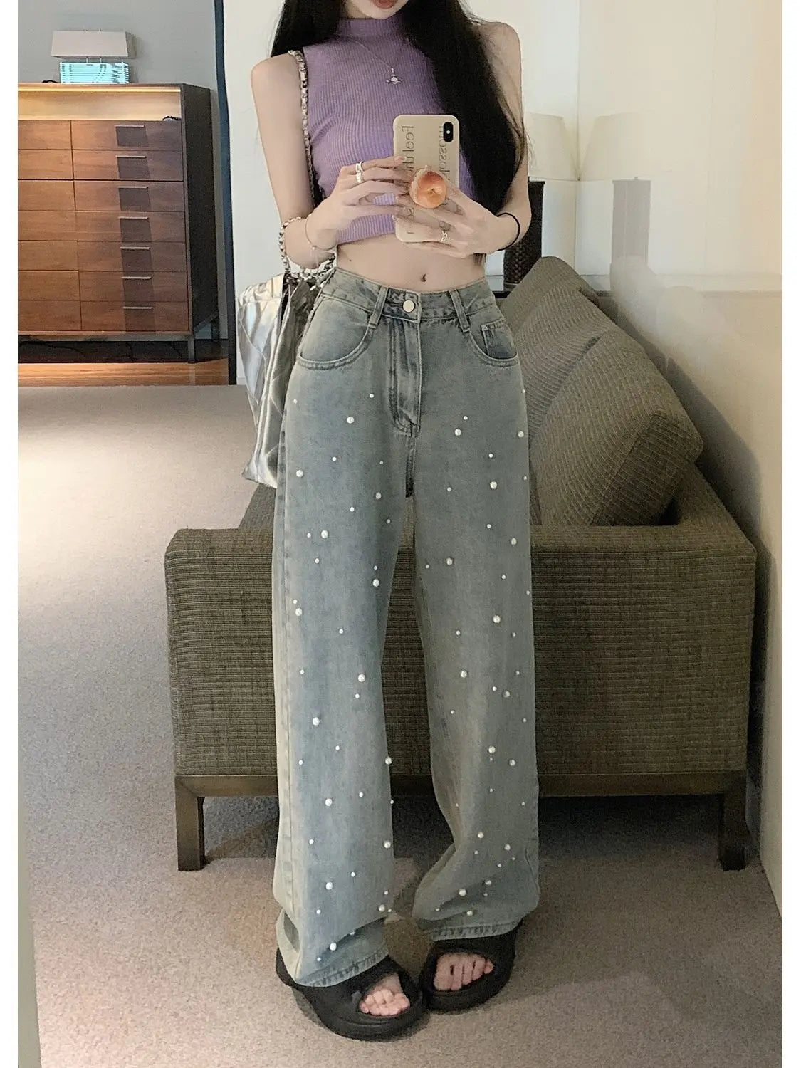 "Pearl" Wide Jeans -   Jeans #