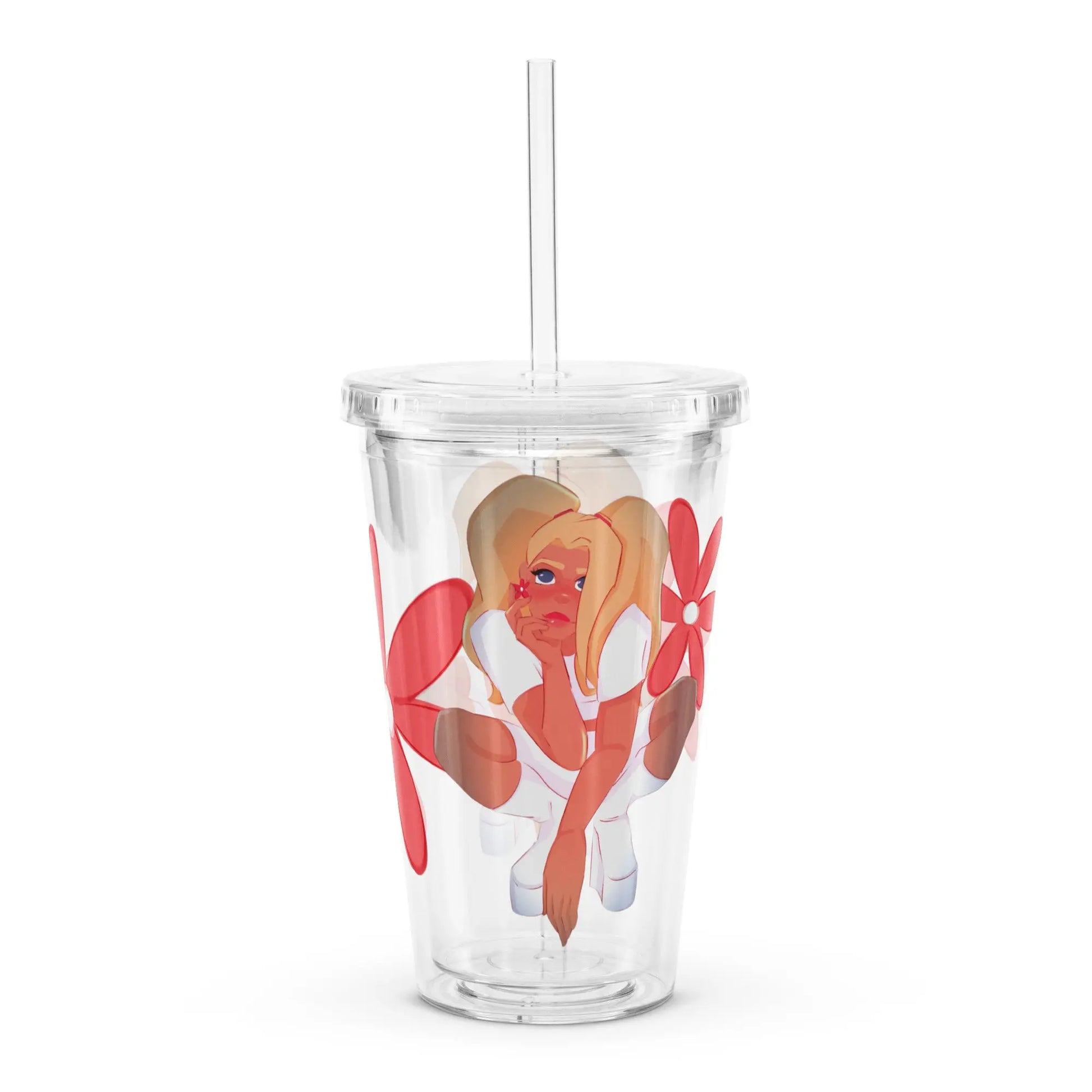 Poppy - Clear Cup -   Weinbecher, Doppelwandiger Becher aus Plastik (16 oz) #