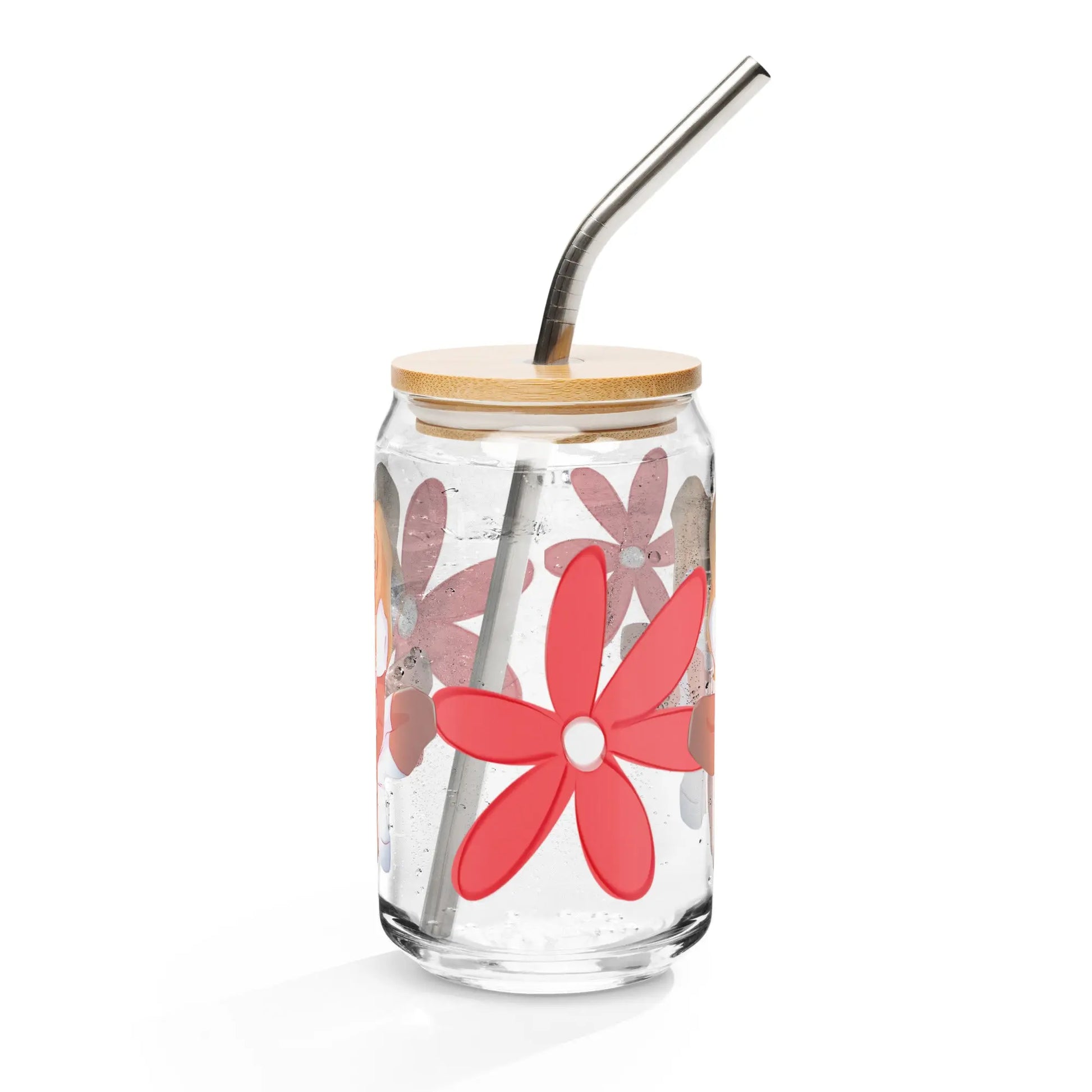 Poppy - Glas Can -   Weinglas ohne Stiel (15 oz), Glas in Dosenform (16 oz), Whiskey-Glas, Weithalsflasche, Milchkaffeetasse #